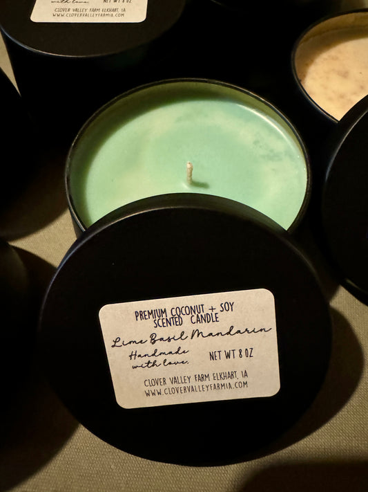 Lime Basil and Mandarin - Premium Coconut Soy Scented Candle